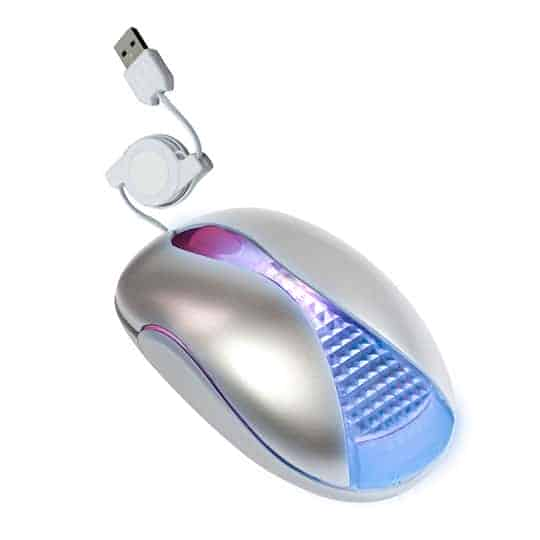 Targus Retractable Kaleidoscope Laptop Travel Mouse Silver USB